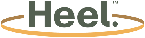 Heel™ logo with green text
