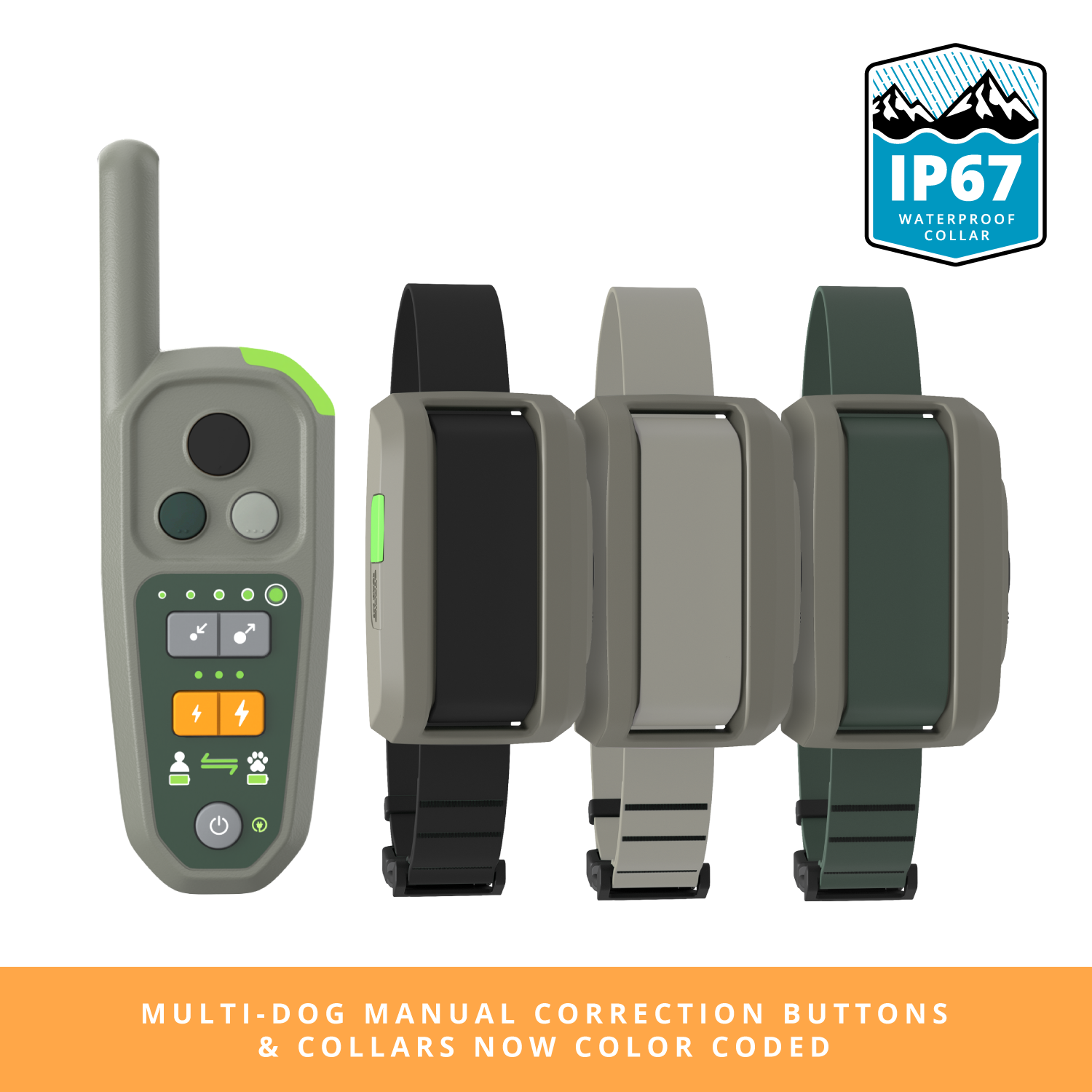 Roam 350 Multi-Dog Remote and 3 Waterproof Collars