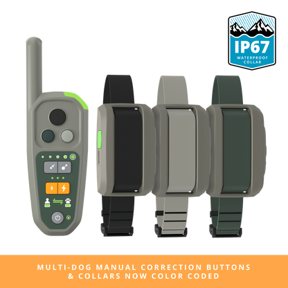 Roam 350 Multi-Dog Remote and 3 Waterproof Collars