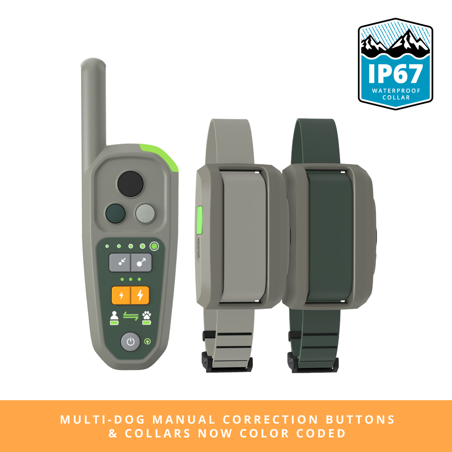 Roam 350 Multi-Dog Remote and 2 Waterproof Collars