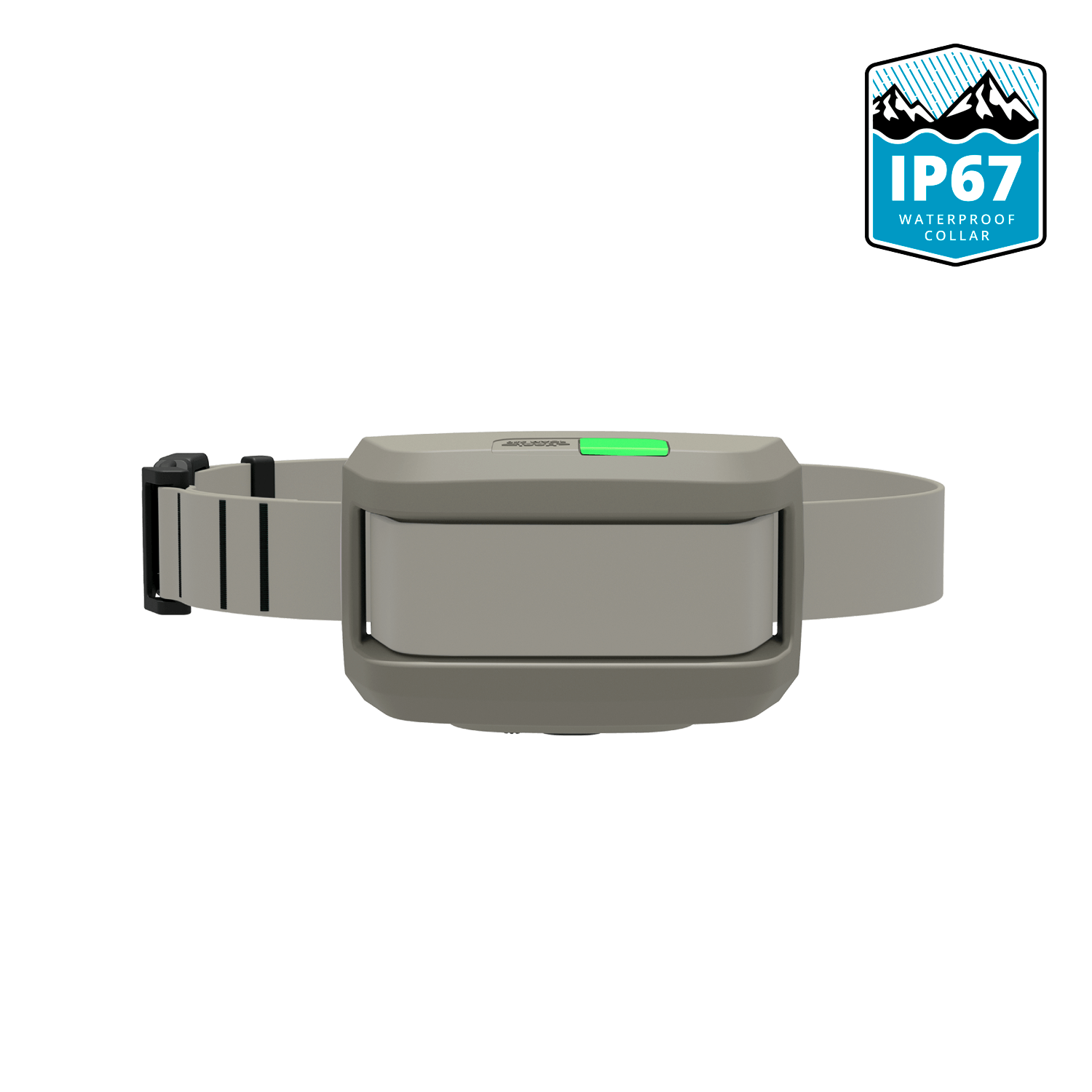 Waterproof collar with sage gray strap