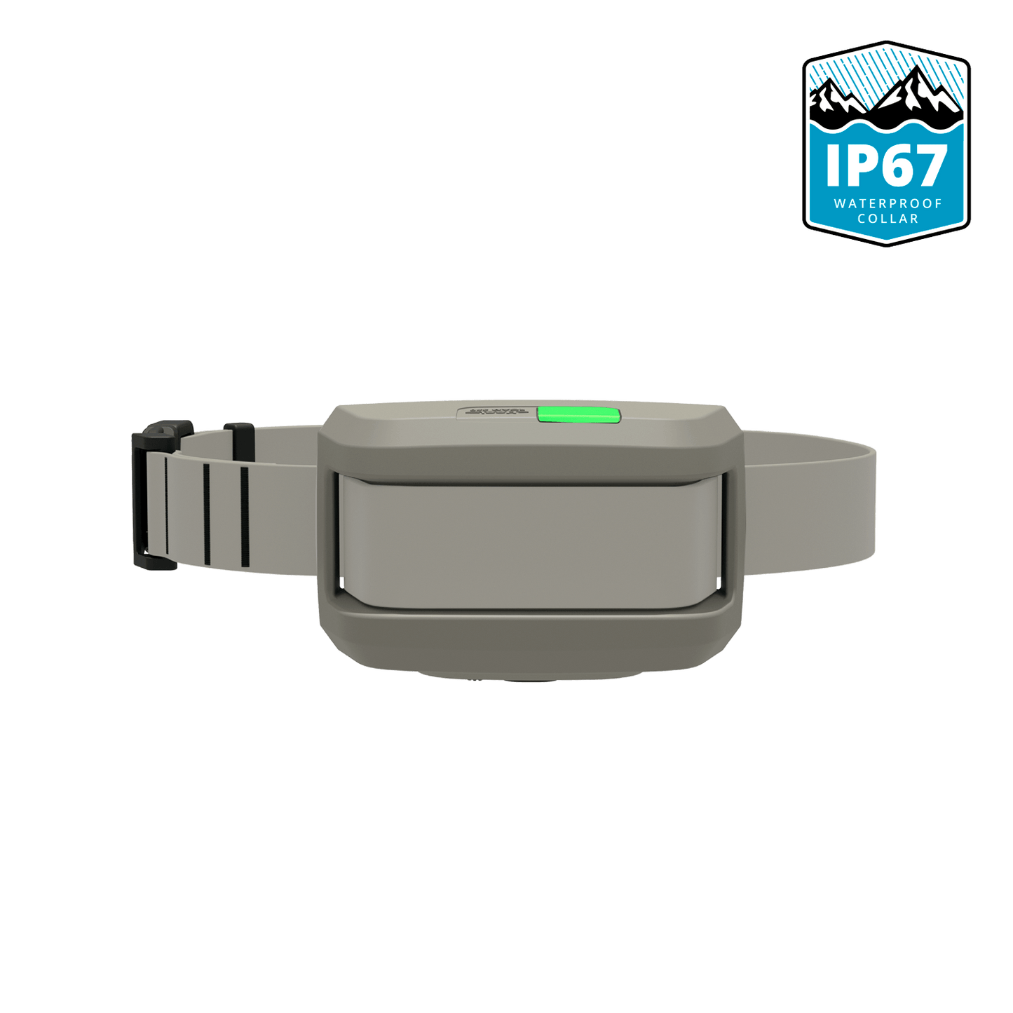 Sage Gray Roam 350 Waterproof Collar with IP67 waterproof certification logo.
