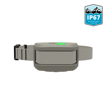 Sage Gray Roam 350 Waterproof Collar with IP67 waterproof certification logo.
