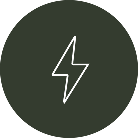 Graphic icon with a small lightning bolt inside of it